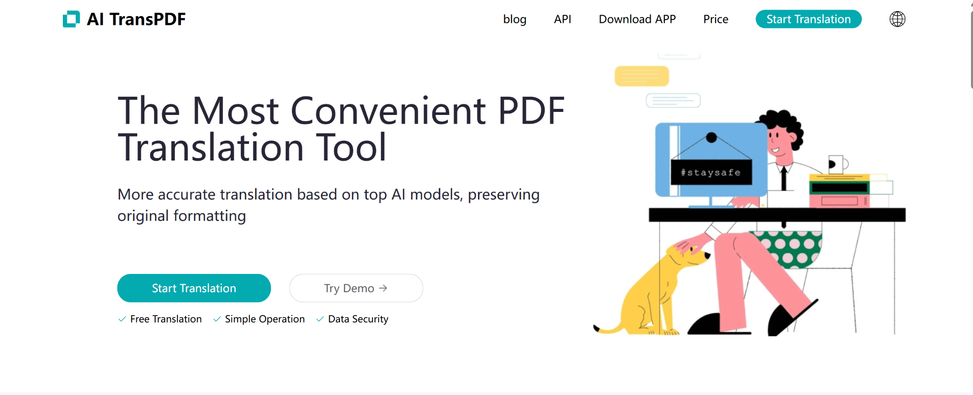 AI TransPDF screenshot and logo